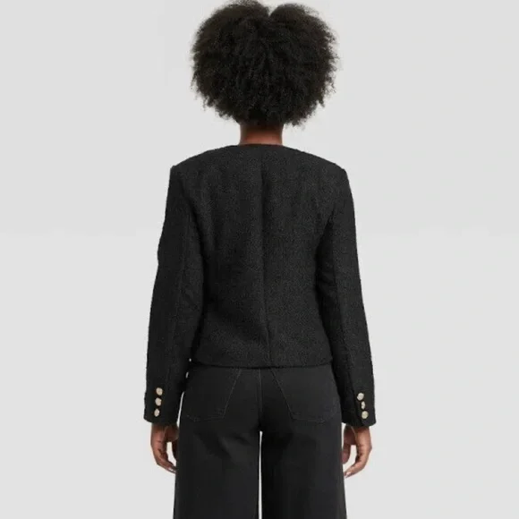 Women's Button-Front Jacket - Universal Thread™ Black - Picture 2 of 4